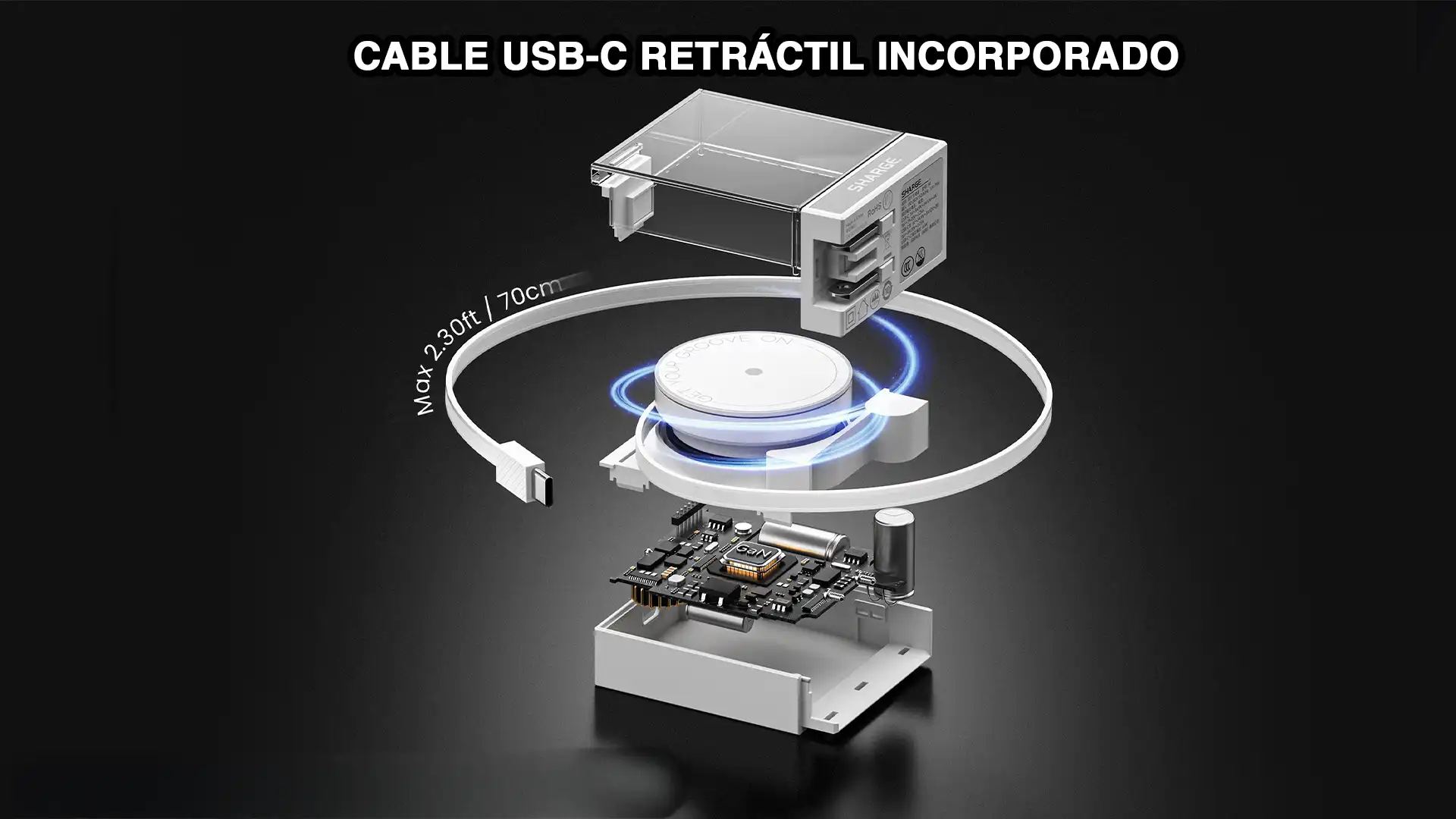 Cargador Retráctil Sharge 65W